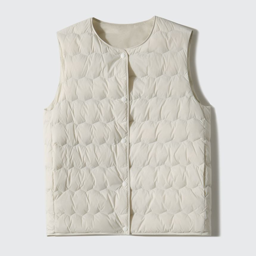 Janunu - V-hals gewatteerd effen vest