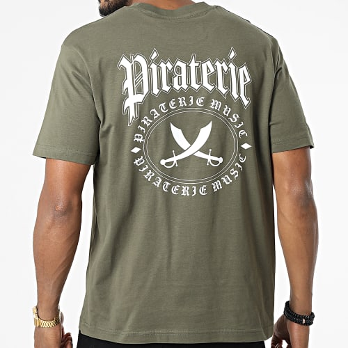 Tee Shirt Oversize Nation Vert Kaki Blanc
