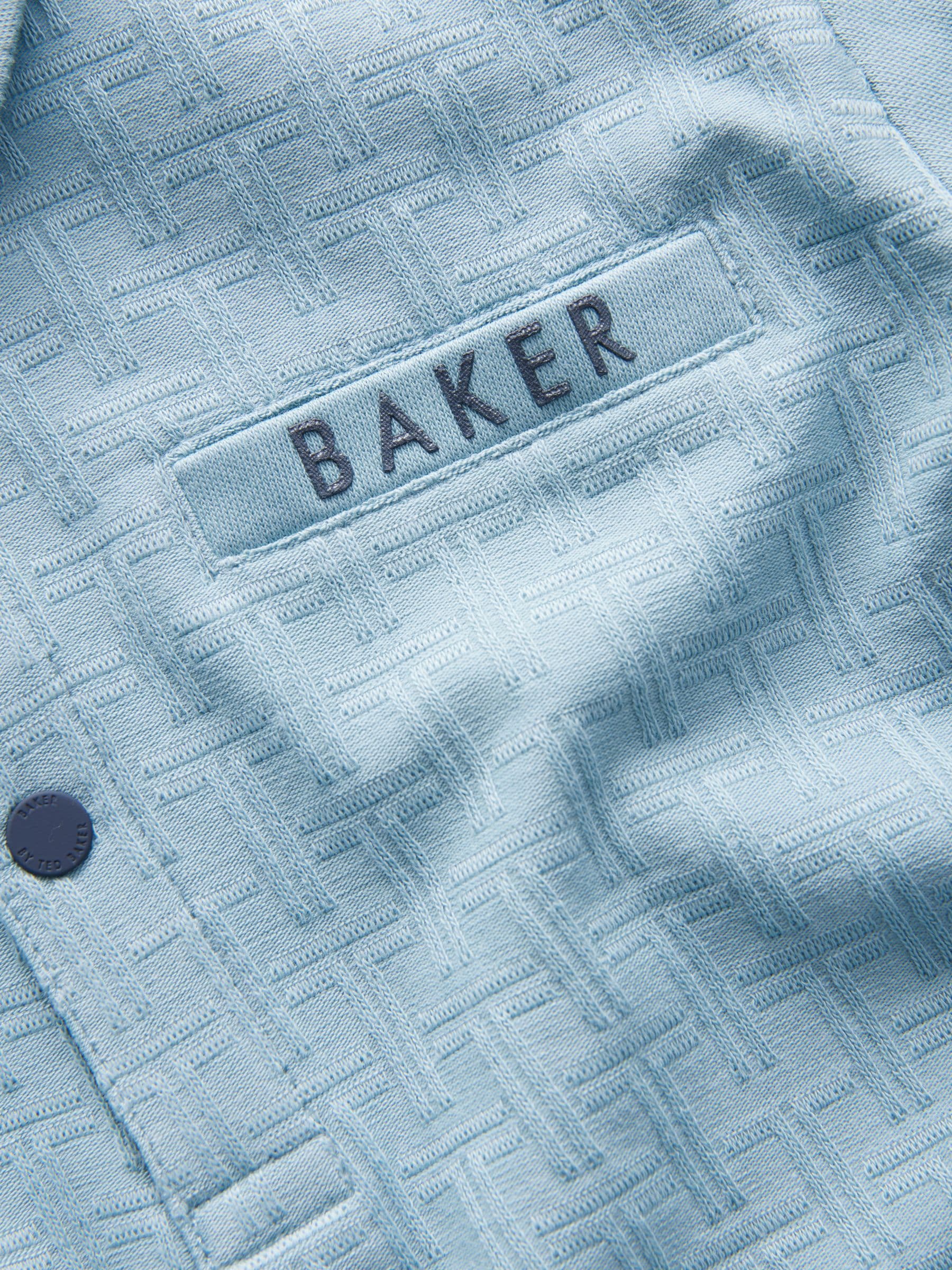 Blauw - Baker by Ted Baker set van 100% katoenen poloshirt en broek met textuur