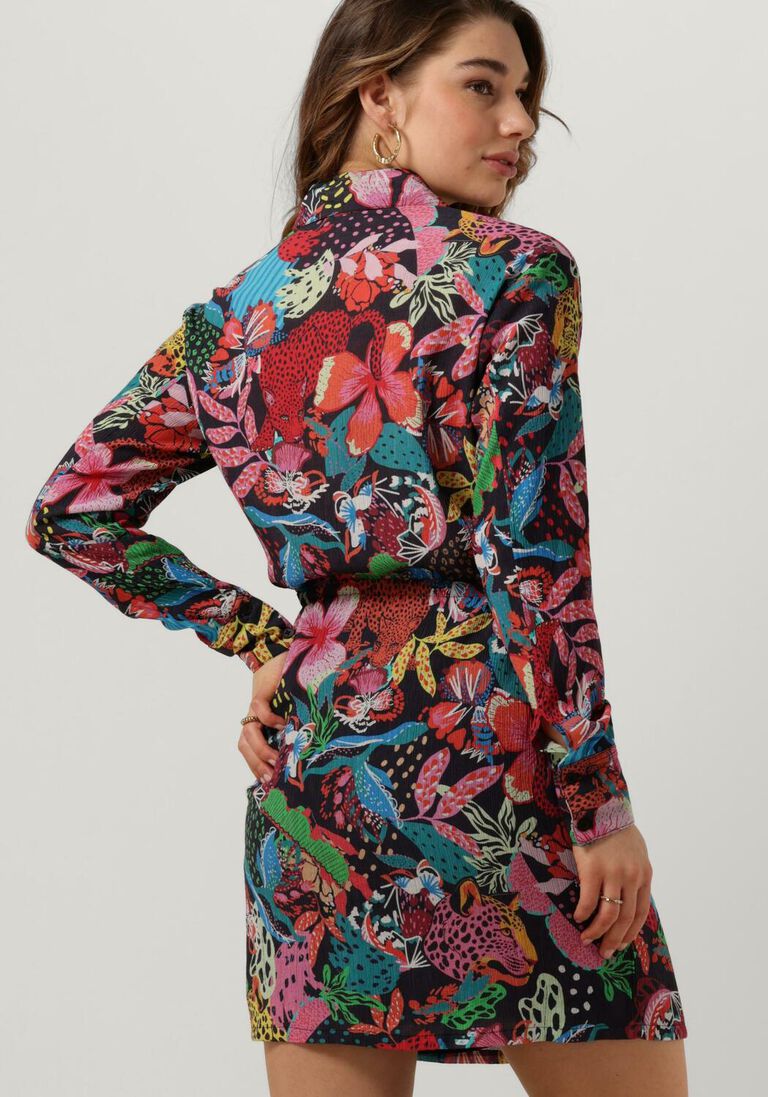 ALIX THE LABEL multi alix the label mini jurk ladies woven wild print crinkle dress