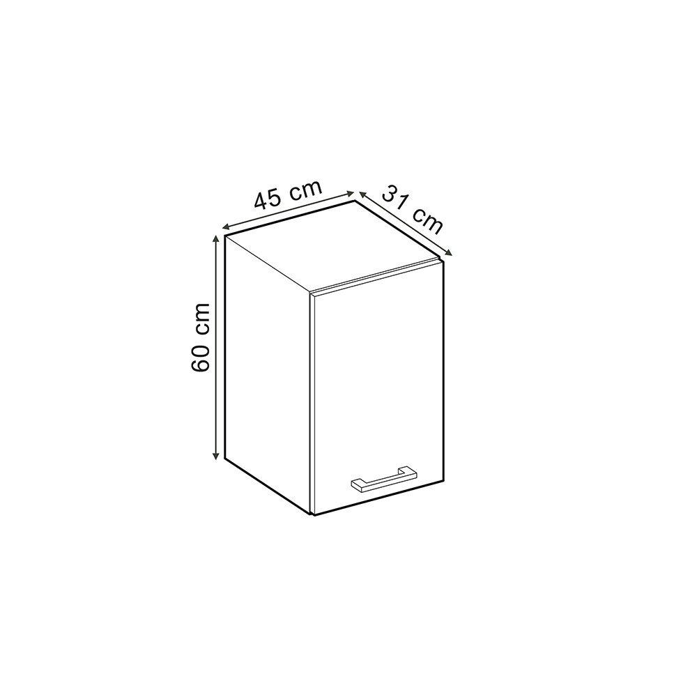 Vicco Hängeschrank R-Line Schwarz Beton Anthrazit 45 cm