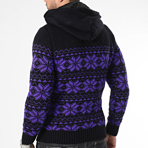 Gilet Capuche Noir Violet