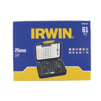 Irwin schroefbitset mixed 25 mm 61-delig (inclusief schroefbithouder)