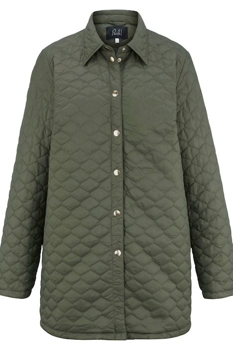 Steppjacke, Straight Fit, Hemdkragen, Langarm
