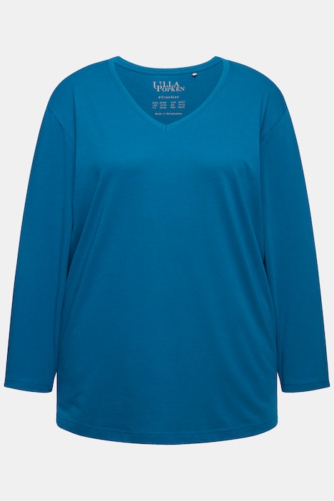 Shirt, V-Ausschnitt, Relaxed, Langarm