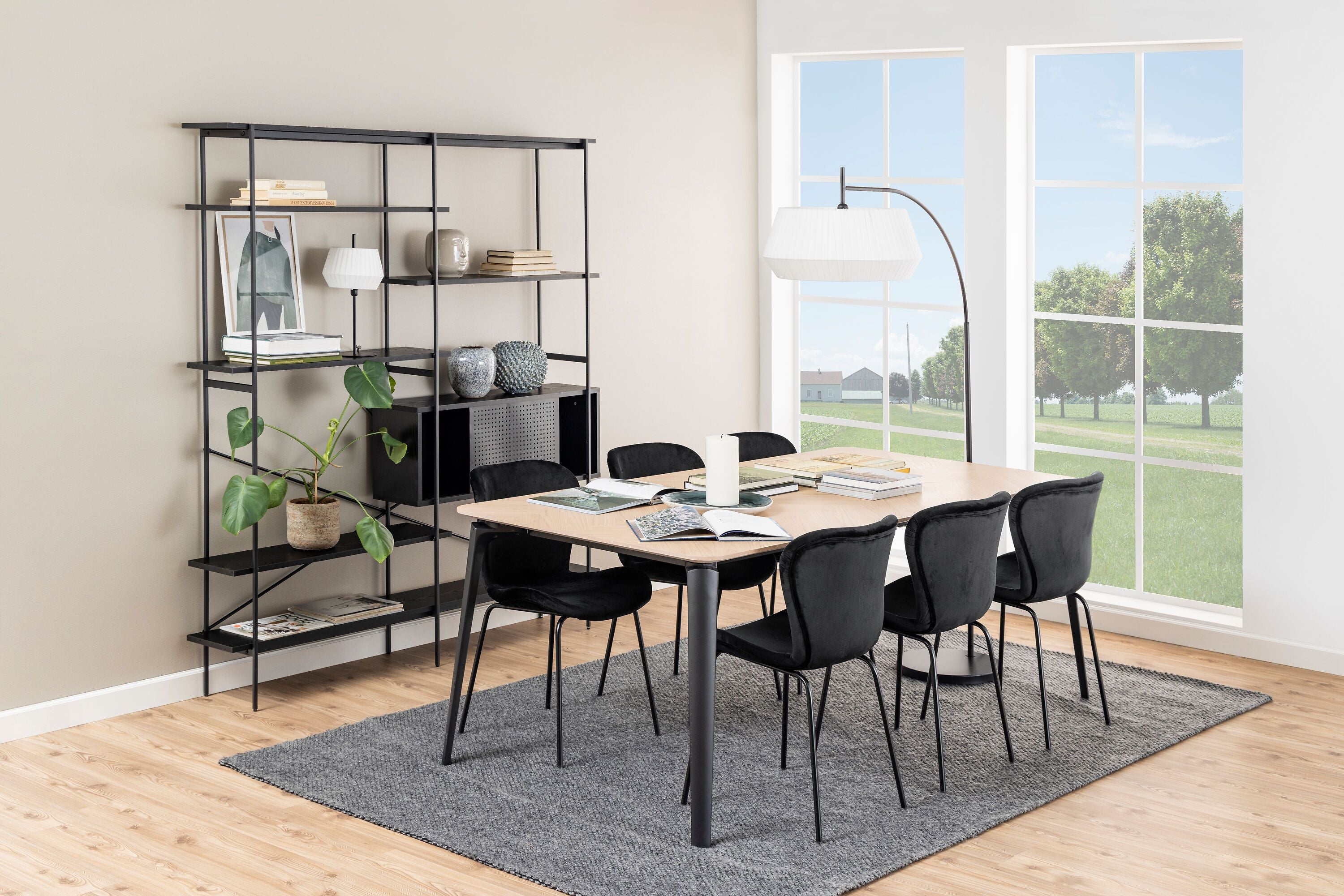 KYSON Regal - Schwarz / B: 172.0 cm x T: 27.0 cm x H: 188.0 cm