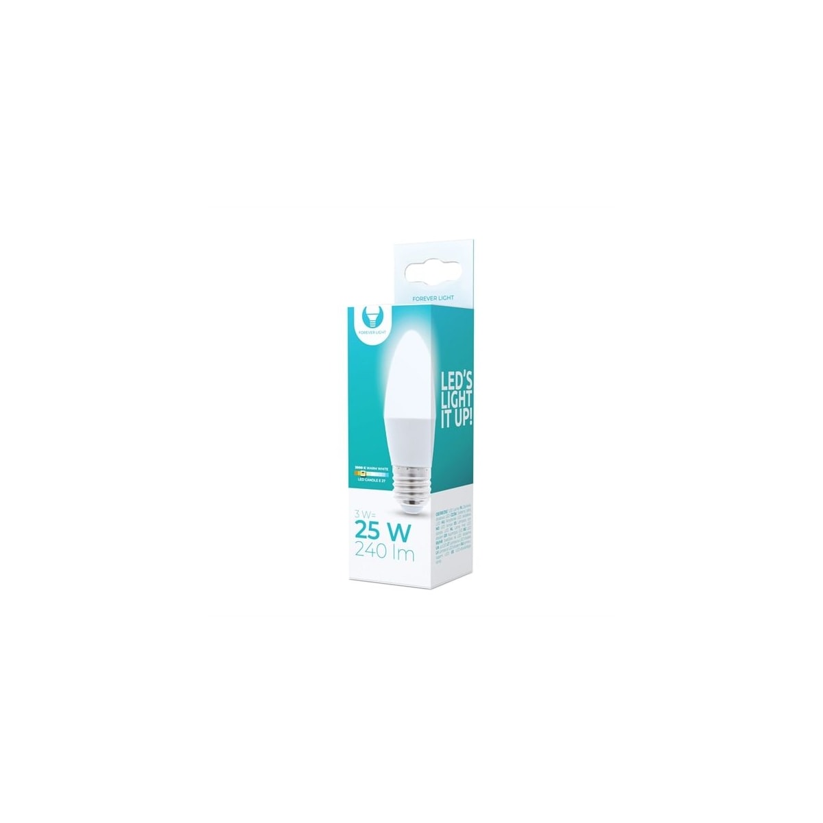 LED-Pære E27 C37 3W 230V 3000K 240lm