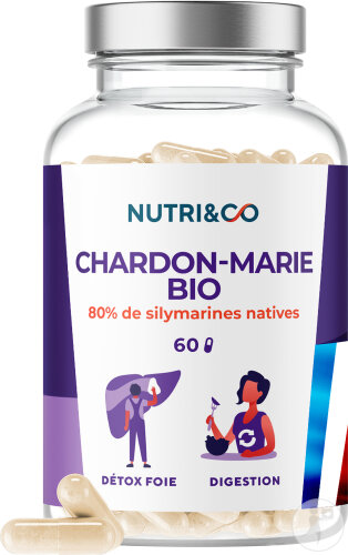 Nutri&Co Chardon-Marie Bio Détox Foie Colon Intestins 60 Gélules
