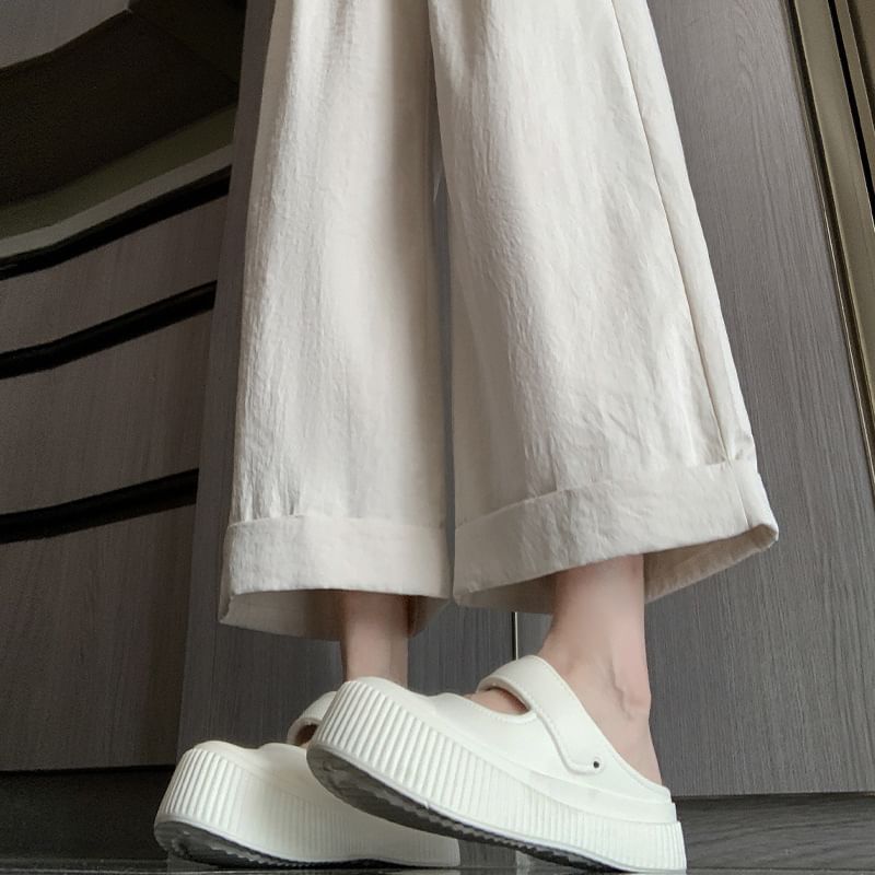 Luminato - Hoge taille effen cropped wijde broek