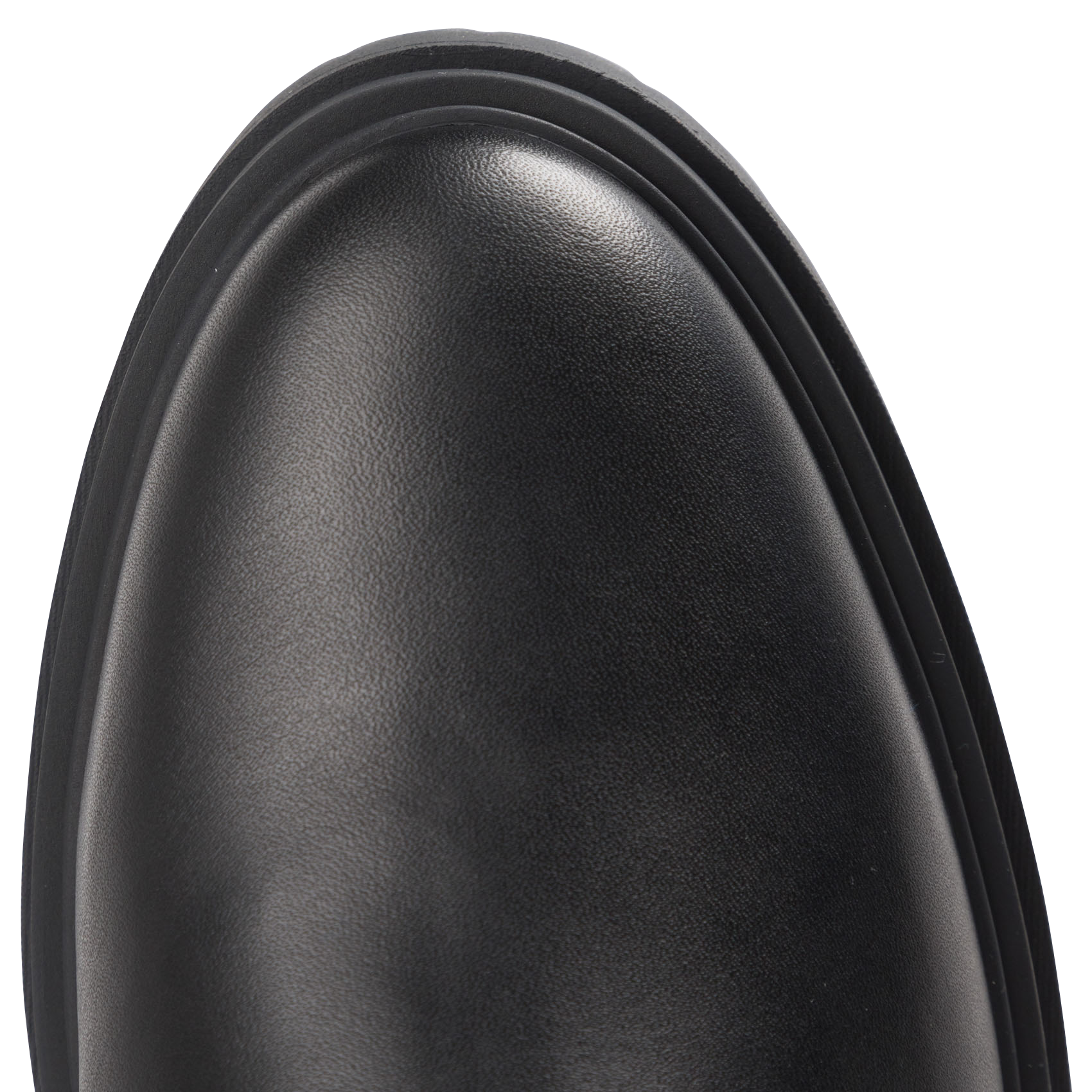 CODA - Bottines bout rond en cuir semelle gomme | Noir