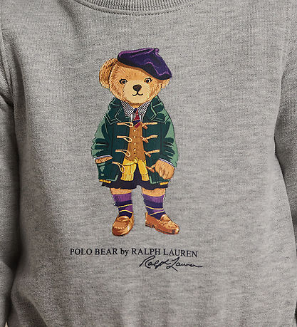 Polo Ralph Lauren Sweatkjole - Gråmeleret m. Bamse