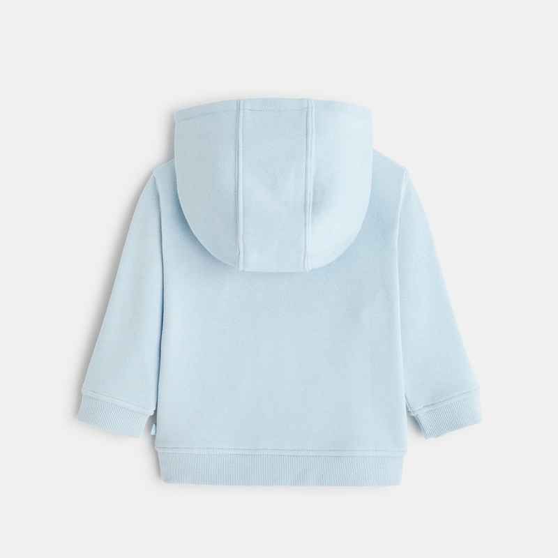 Sweat molleton à capuche bleu bébé garçon