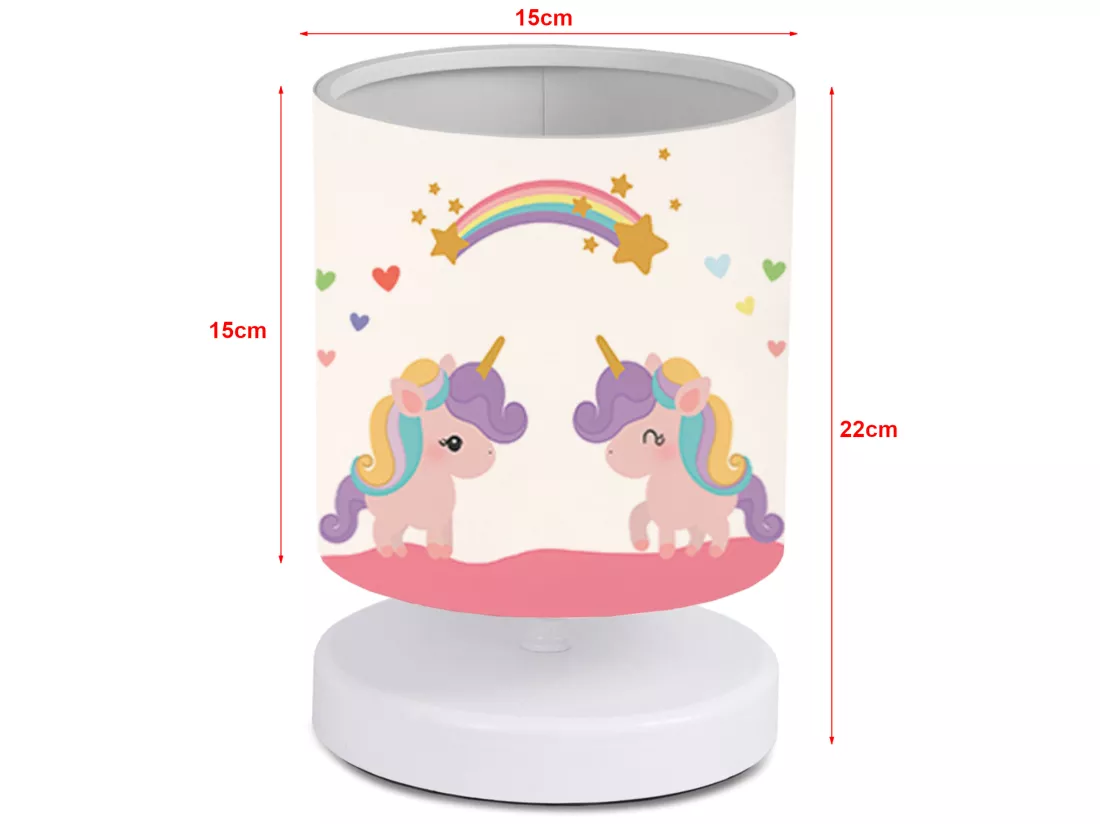 Lampe de bureau Maidstone pour enfant 22 cm blanc à motif de licorne [lux.pro]