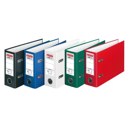 Herlitz Ordner A5 quer FSC-Mix maXfile protect, 1 Stück, nach Farben sortiert