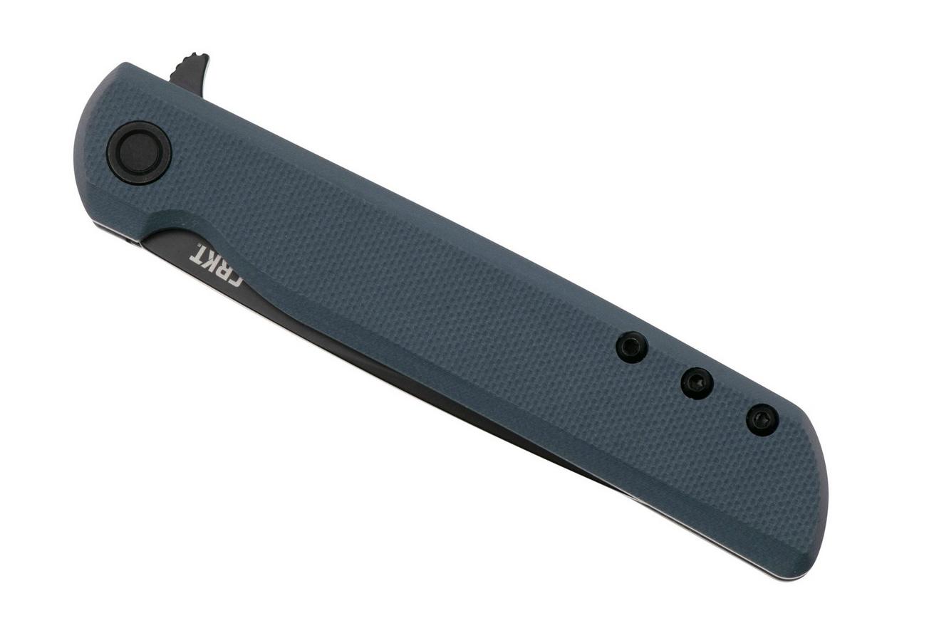 CRKT LCK  Drop Point 3801KN Black Oxide 14C28N, Gray G10, zakmes, Matthew Lerch design