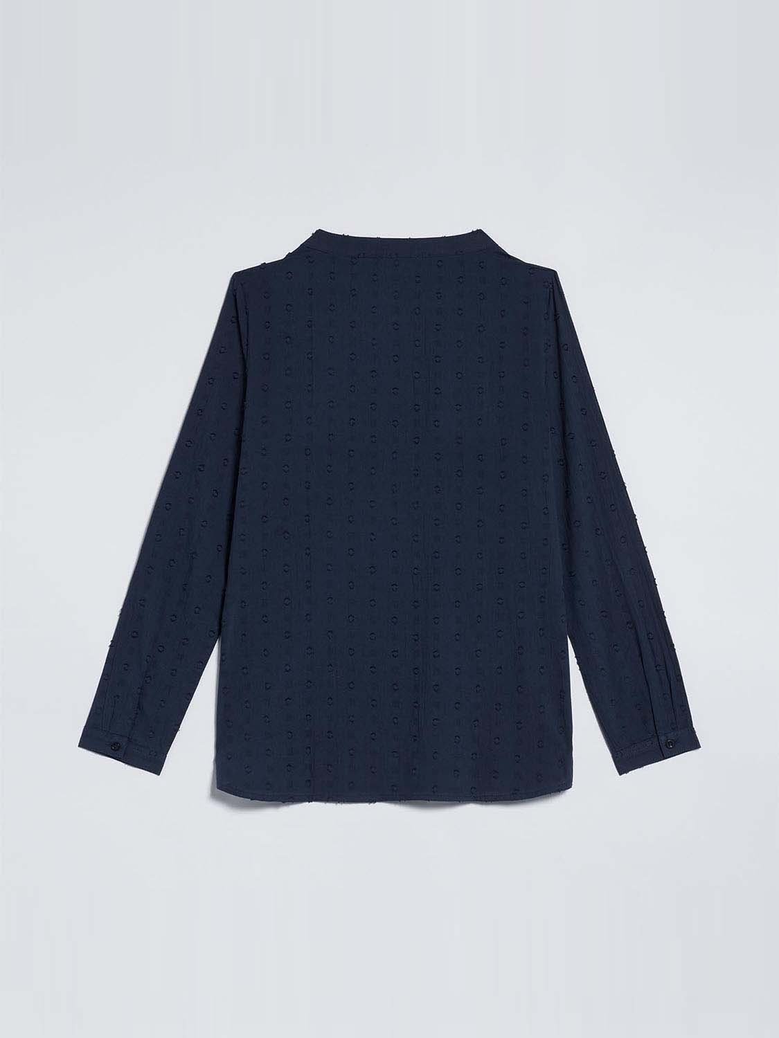 Blouse Femme Col V Marine
