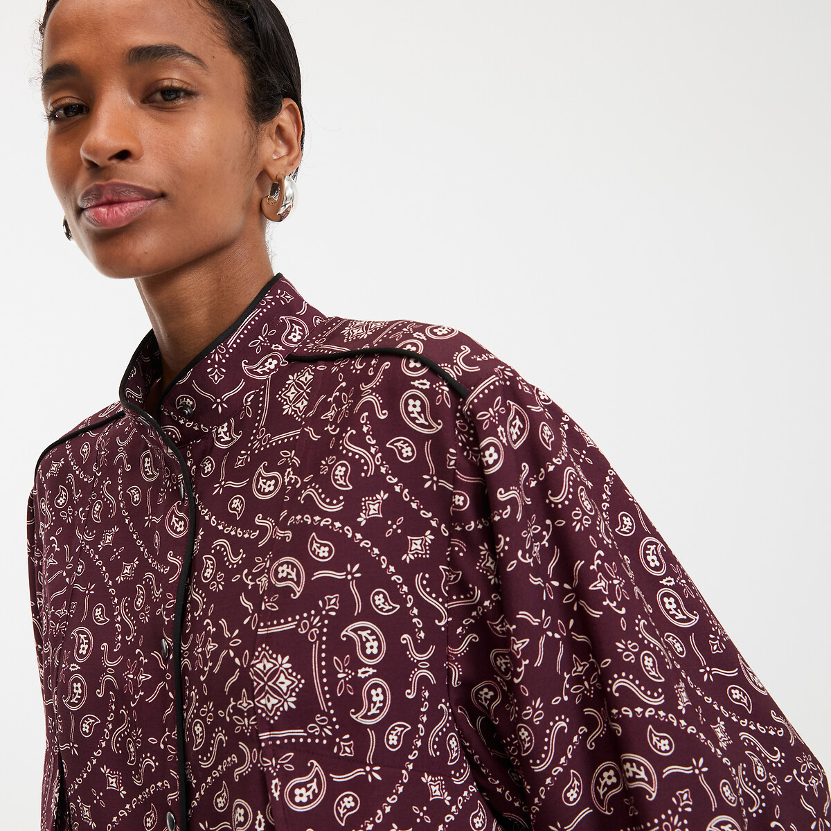 COLEÇÃO LA REDOUTE<br>Camisa de cashmere estampada com gola alta