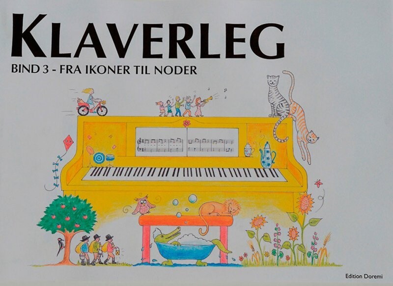 Klaverleg 3 - Fra Ikoner Til Noder - Gul - Pernille Holm Kofod - Bog