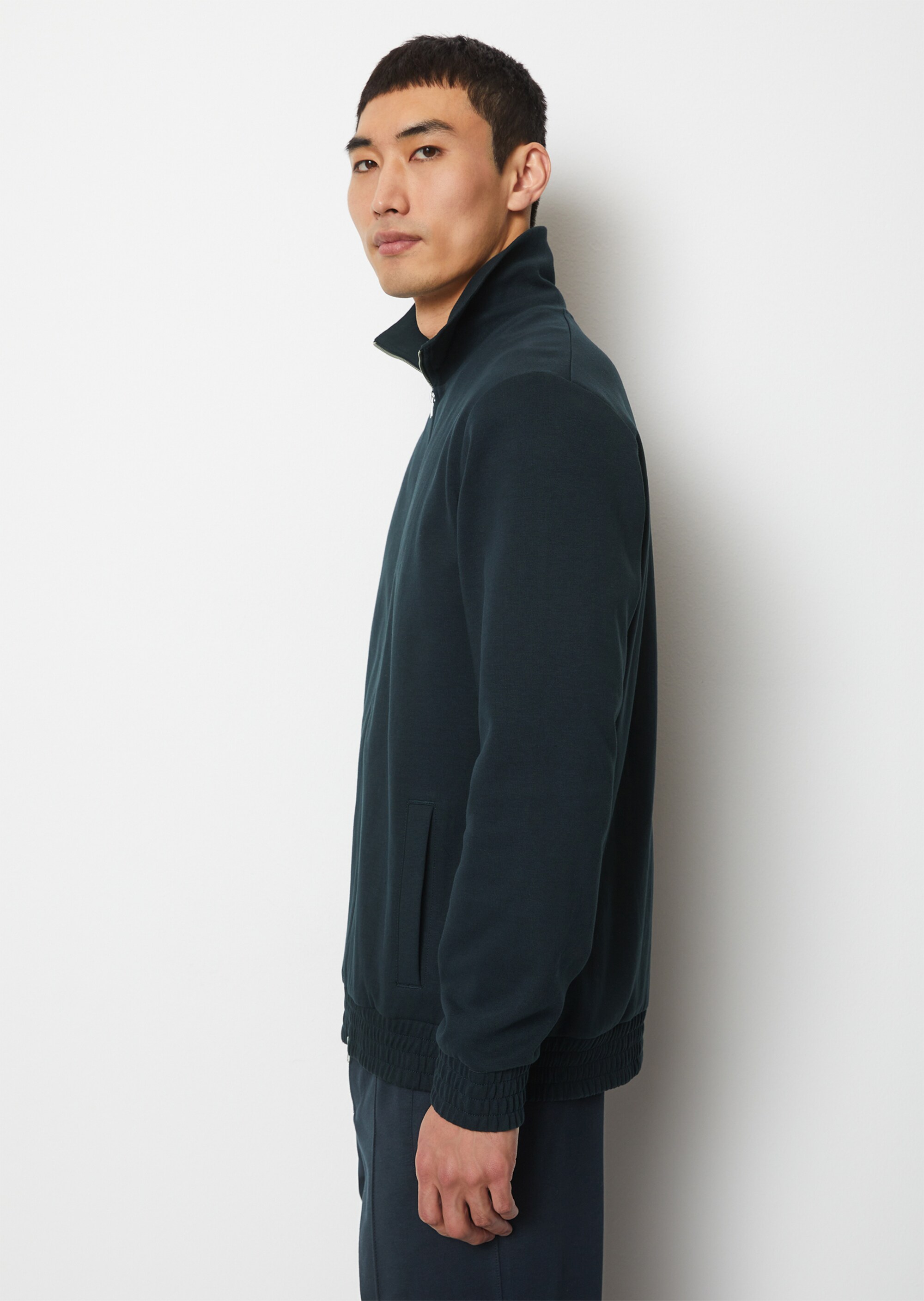 Trainerjacke regular aus cleanem Interlock-Sweat