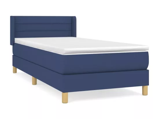 Sommier tapissier avec matelas Bleu 90x190 cm Tissu