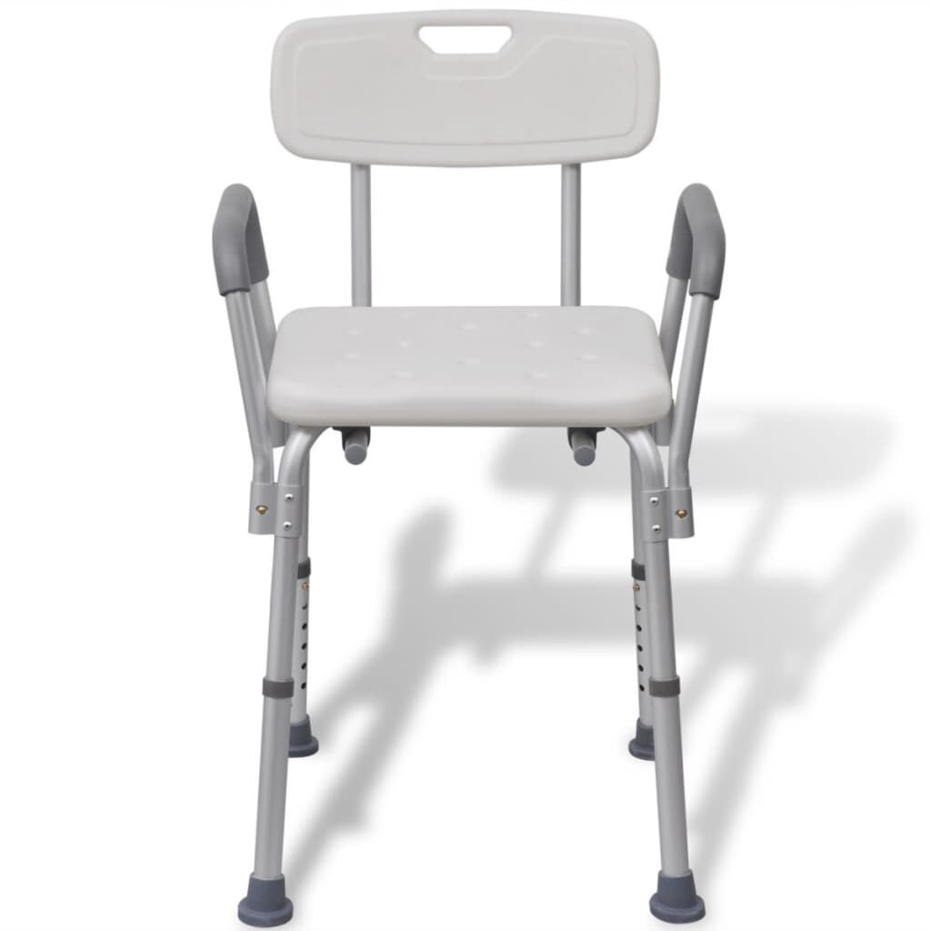 vidaXL Aluminium Douchestoel Wit