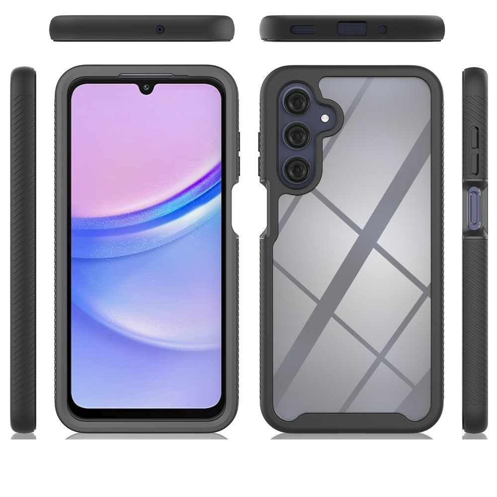 (2-tlg.) Samsung Galaxy A26 / A16 Hybrid TPU Hülle mit PET-Schutzfolie - Schwarz / Transparent