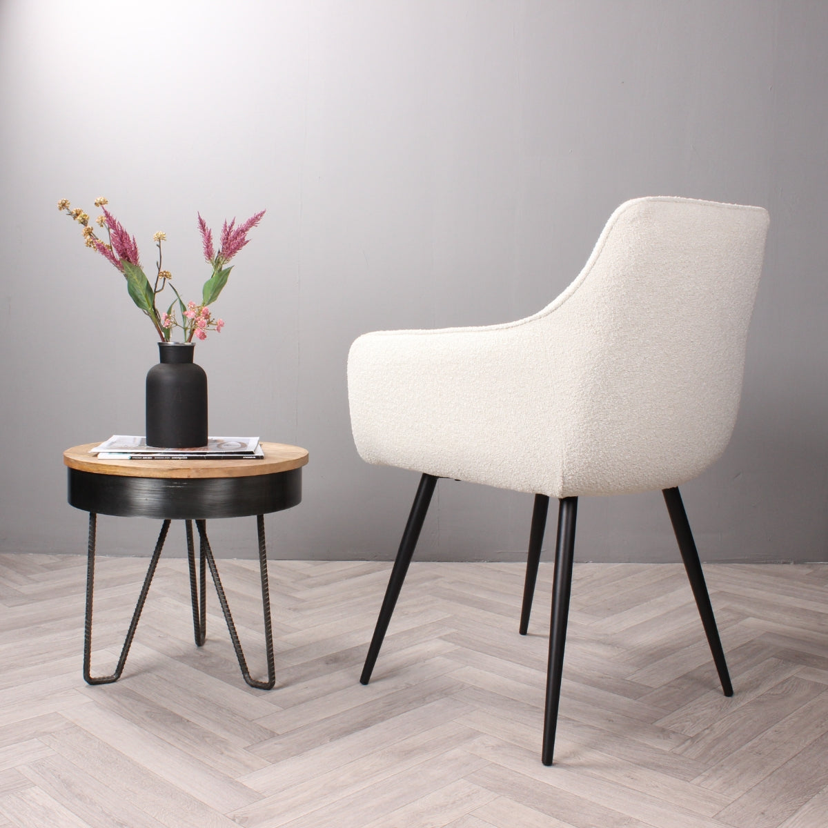 DS4U - Ravi 3.0 eetkamerstoel boucle - wit