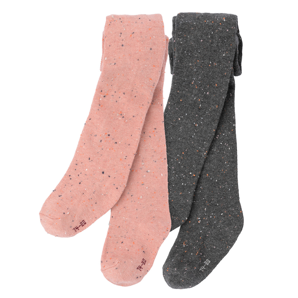 Topomini 2 Baby Strumpfhosen mit farbigen Noppen altrosa / dunkelgrau
