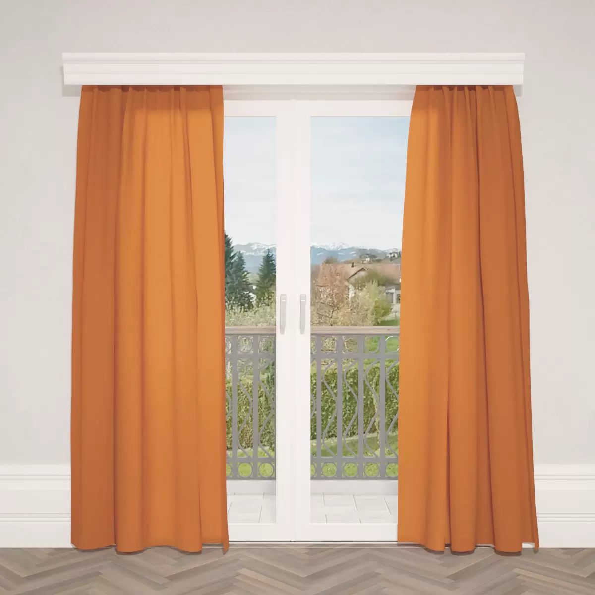 Nachtvorhang Jacquard Moiré Orange