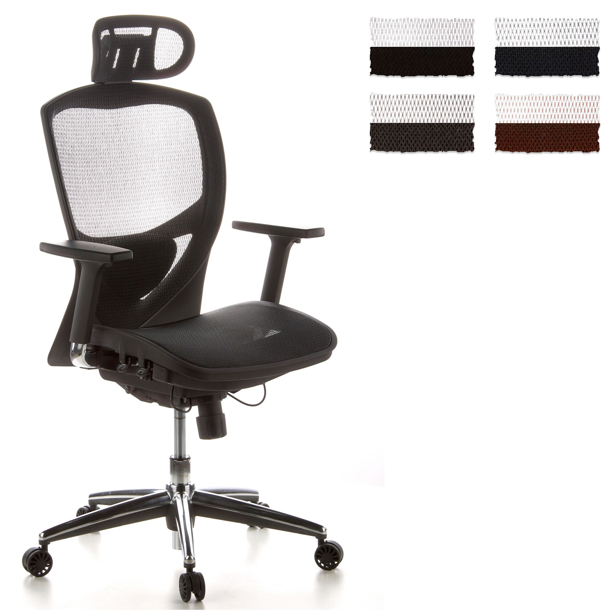 High End Bürostuhl VENUS ONE Netzstoff mit Armlehnen hjh OFFICE