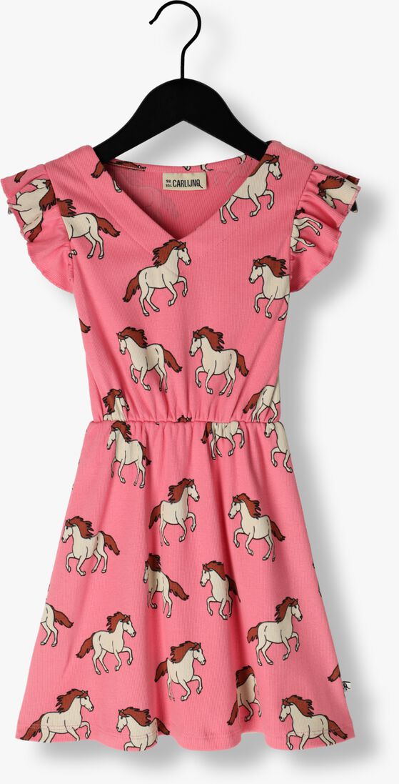 CARLIJNQ roze carlijnq maxi jurk wild horse - ruffled tanktop dress