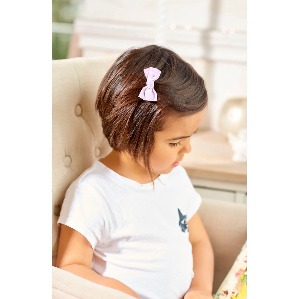 Barrette Petit Noeud Oxford Rose