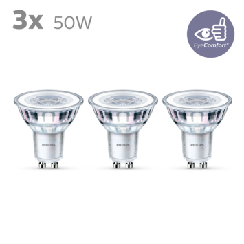 Philips LED spot GU10 50W 3 stuks niet dimbaar