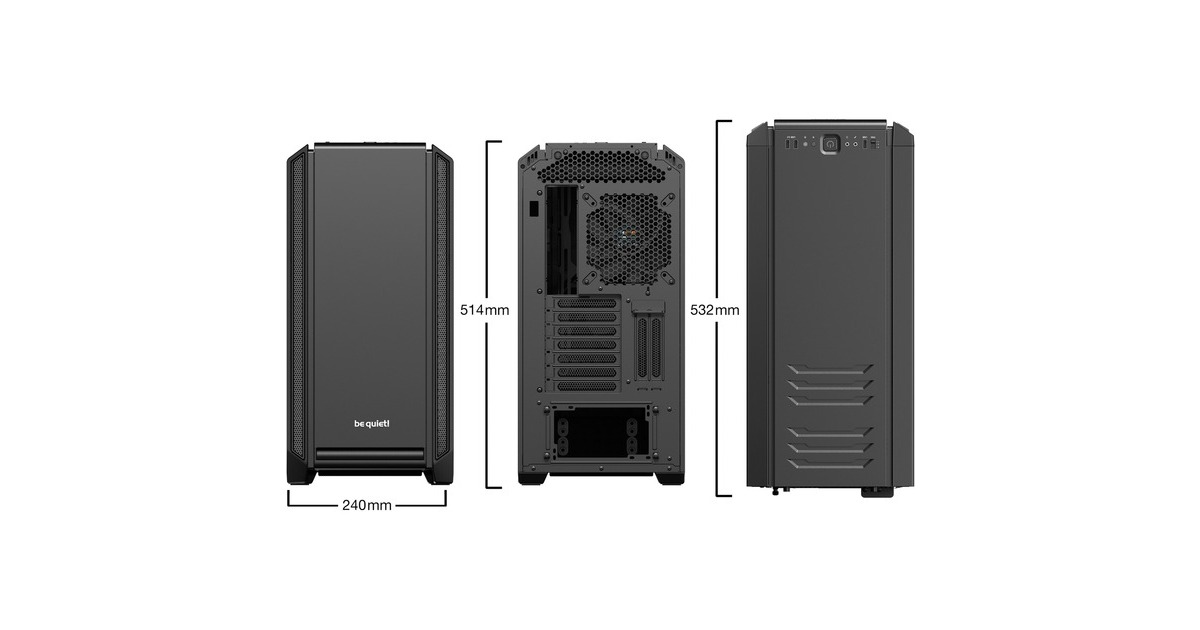 be quiet!SILENT BASE 601 midi tower behuizing  (Zwart | 3x USB-A)