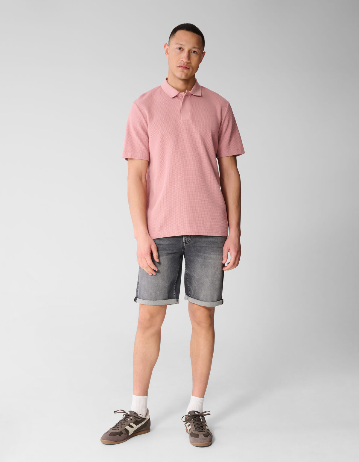Waffle Polo Roze