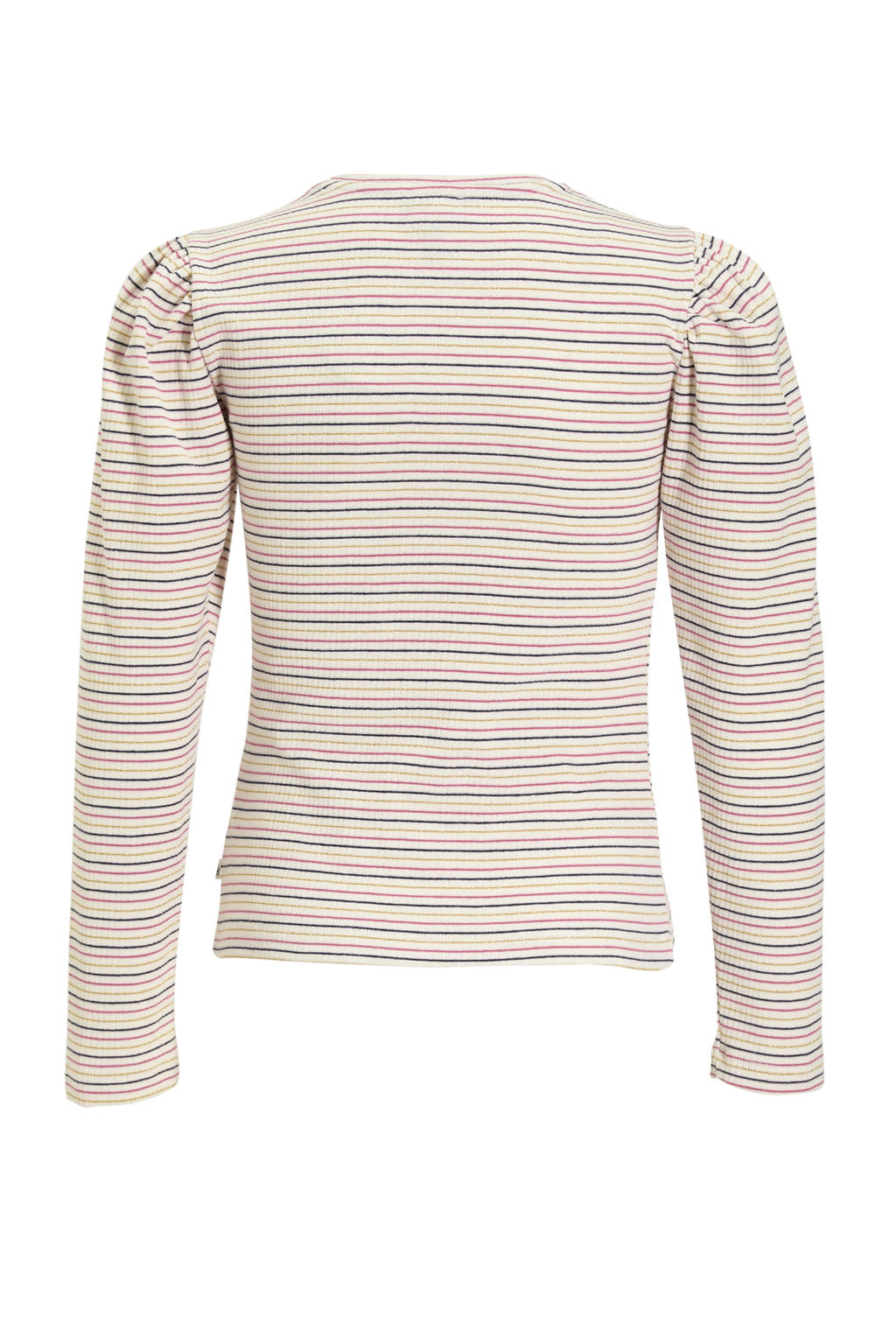 Me & My Monkey longsleeve Runa wit / roze / blauw / goud gestreept