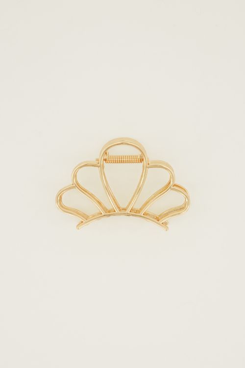 Goudkleurige schelp haarclip