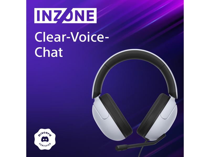Sony Headset INZONE H3 Weiss Kabelgebundenes Gaming-Headset für die PS5 und den PC