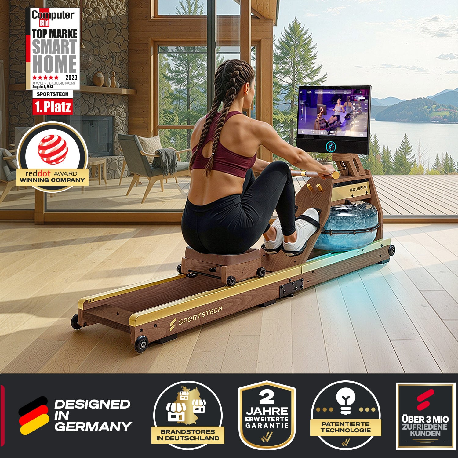 Aqua Elite Rudergerät Dunkelbraun 21,5
