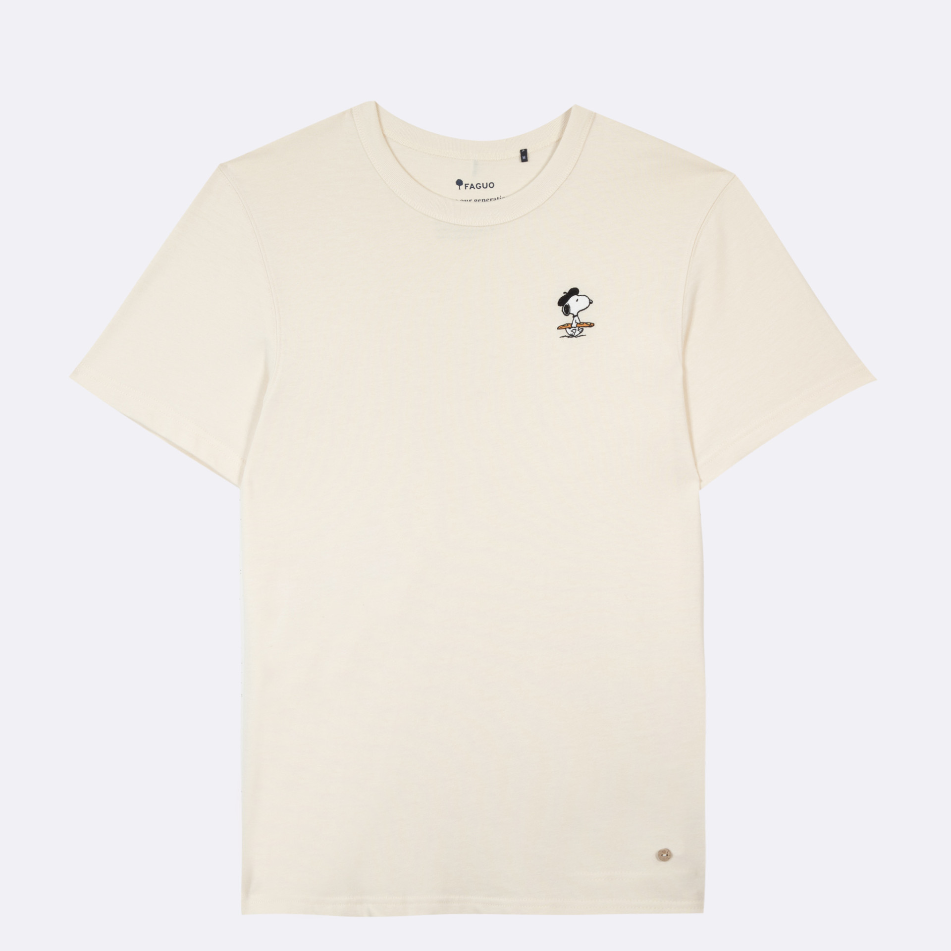 T-shirt écru LAB peanuts coton et coton recyclé - modèle lugny