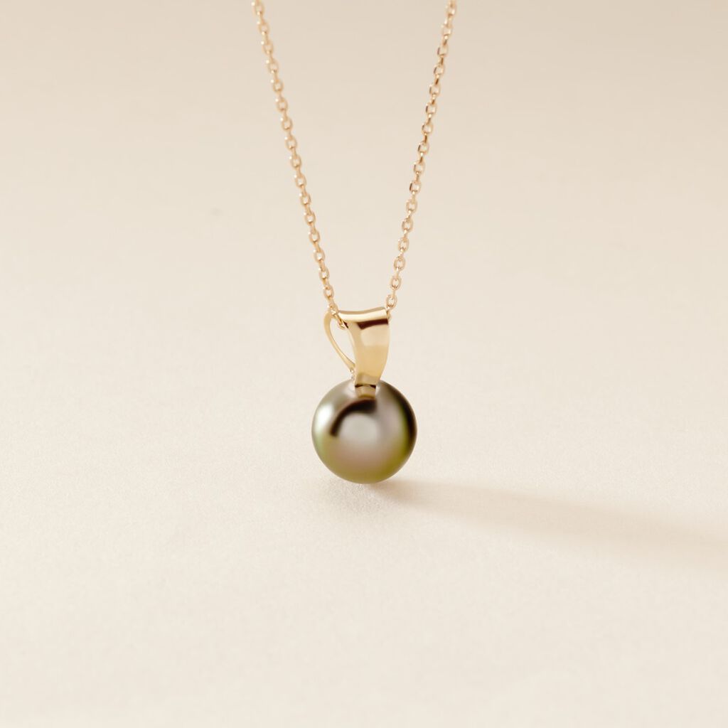 Pendentif Louizon Or Jaune Perle De Culture De Tahiti