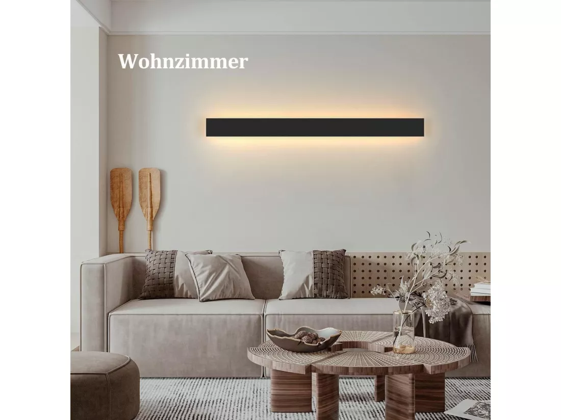 NETTLIFE applique murale LED applique extérieure 100CM noir 3000K IP65 longue 26W villa en acrylique pour maison mur jardins