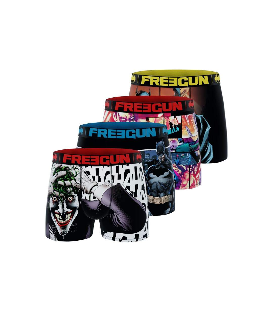 Boxer Homme Batman et Joker, Caleçon Homme DC Comics, Original et Doux (Lot de 4)