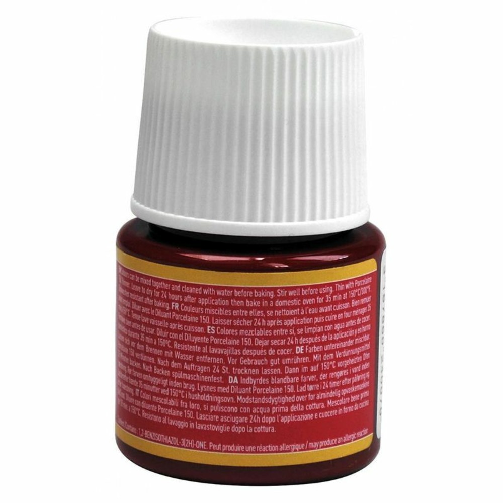 Peinture à l'eau brillante pour porcelaine - rubis - 45 ml