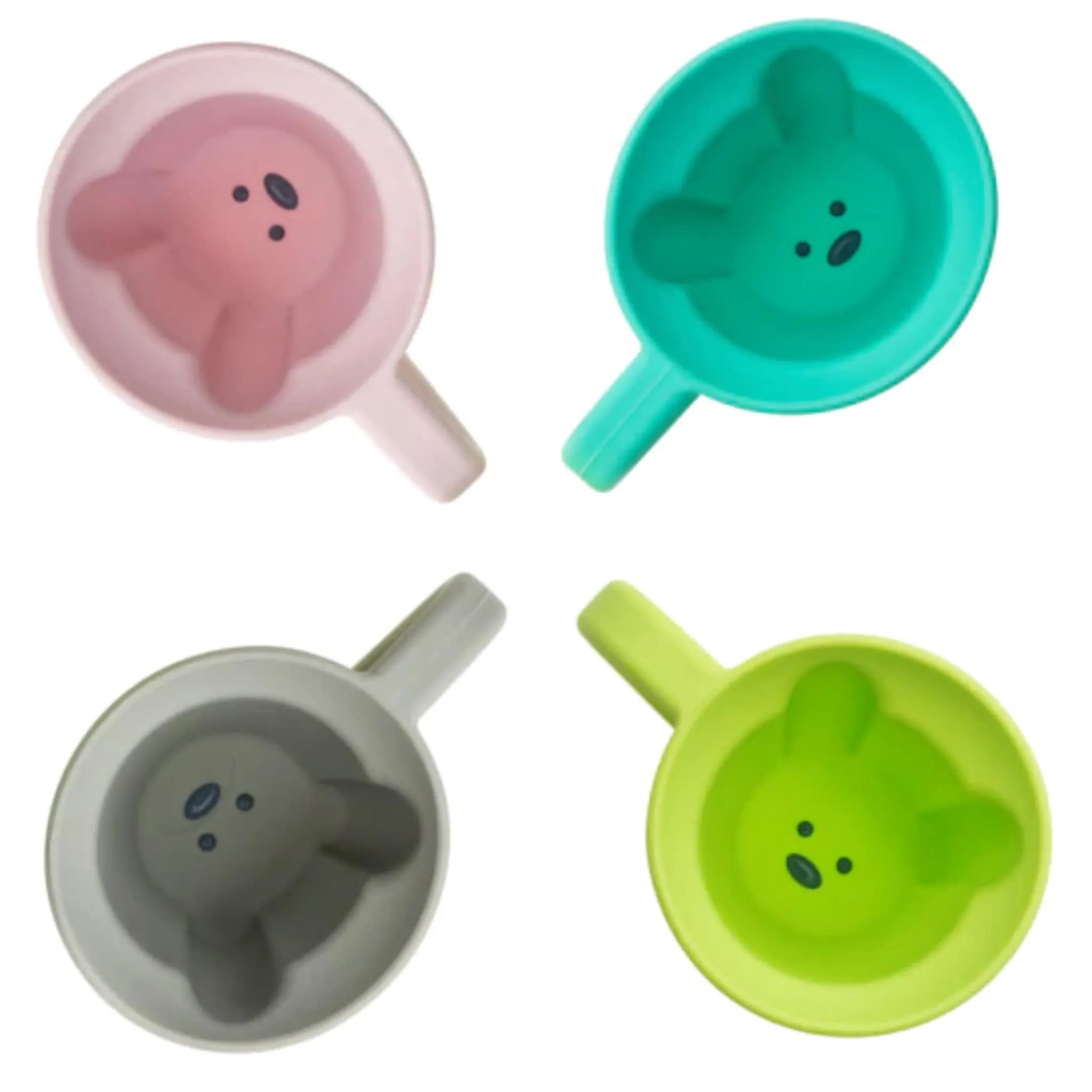 Melii Tasse (2) Ours en Silicone 200ml - Rose  Gris