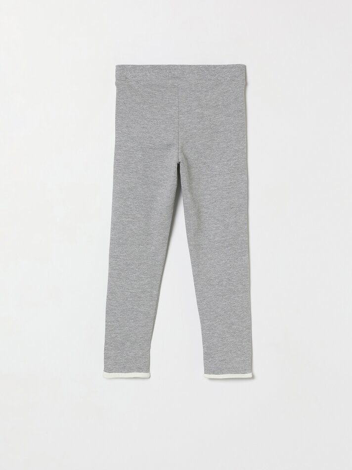 Leggings esportivas com forro de lã - Cinza Mesclado