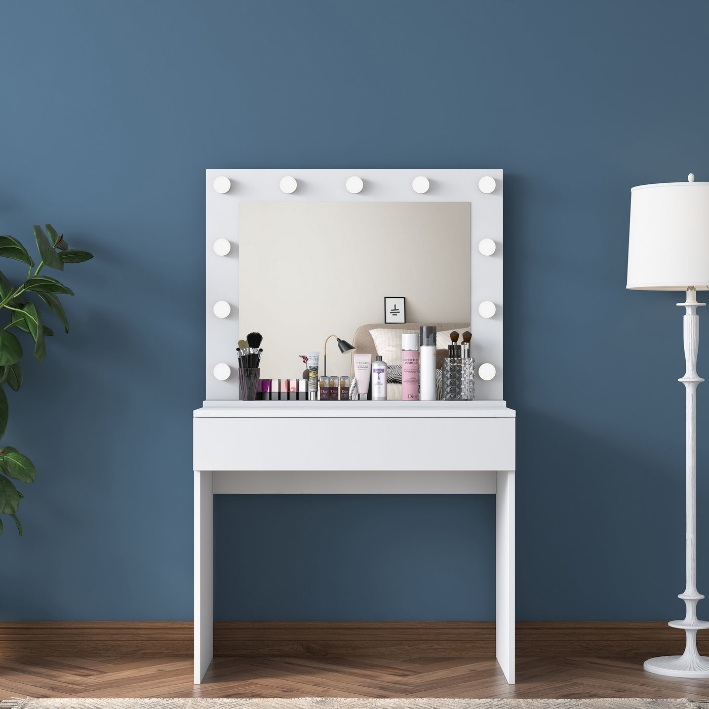 Giga Meubel - Kaptafel - Wit - 90cm - Incl. Spiegel - Bengisu