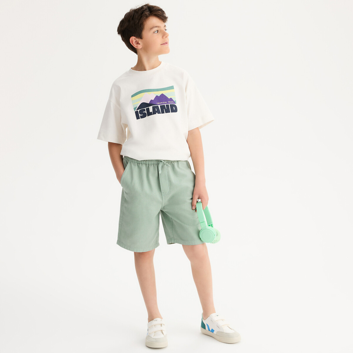 COLEÇÕES LA REDOUTE<br>Bermudas de algodão/linho