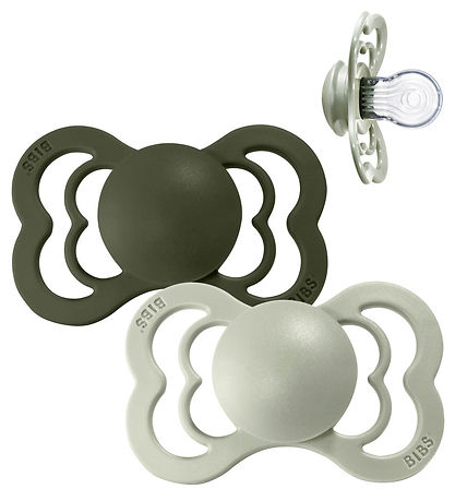 BIBS Supreme+ Schnuller - Gr. 1 - 2er-Pack - Symmetrisch - Sage/
