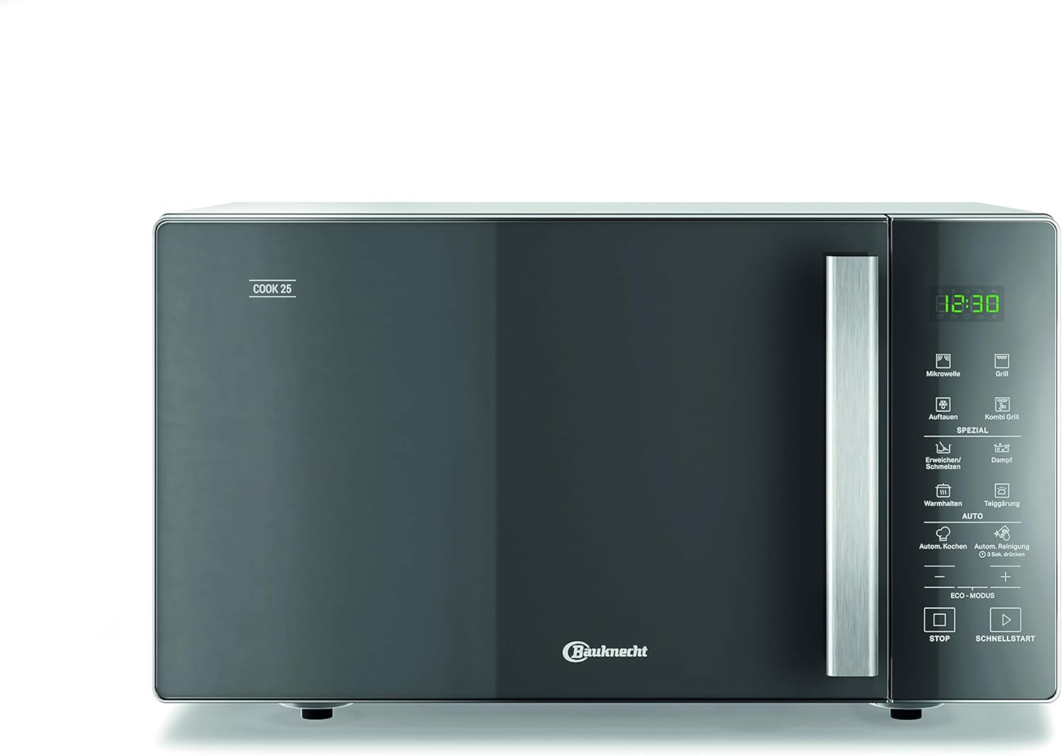 Bauknecht MW 254 SM Grill-Mikrowelle Kombination/ Dampfgarfunktion inkl. Dampfgarbehälter/ 900 W/ 25 L Garraum/ Quartz 1050 W/ AutoClean/ Schmelz-Funktion/ Warmhalte-Funktion